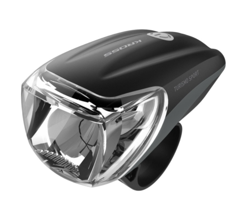 Ліхтар передній KROSS TURISMO Race /акумулятор/ LED 2.5W 180lm, чорний Ліхтар передній KROSS TURISMO Race /акумулятор/ LED 2.5W 180lm, чорний