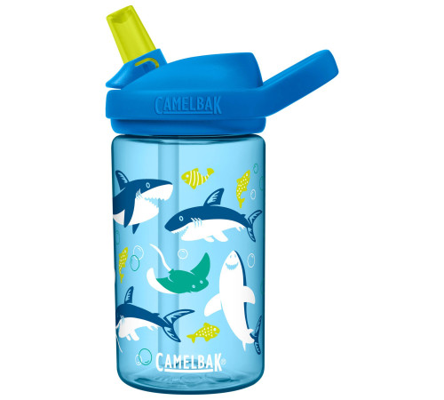 Пляшка CamelBak Eddy+ Kids 400ml блакитні акули Пляшка CamelBak Eddy+ Kids 400ml блакитні акули