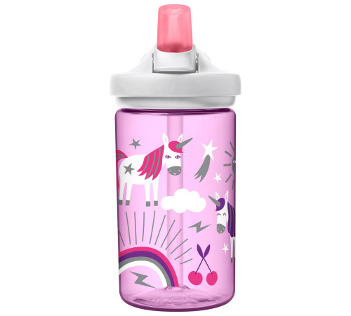 Пляшка CamelBak Eddy+ Kids 400ml рожева з єдинорігами Пляшка CamelBak Eddy+ Kids 400ml рожева з єдинорігами