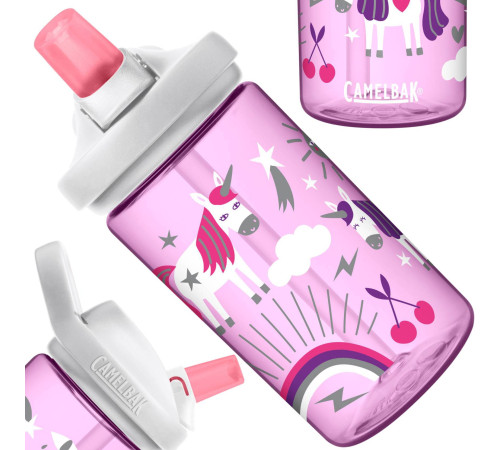 Пляшка CamelBak Eddy+ Kids 400ml рожева з єдинорігами Пляшка CamelBak Eddy+ Kids 400ml рожева з єдинорігами