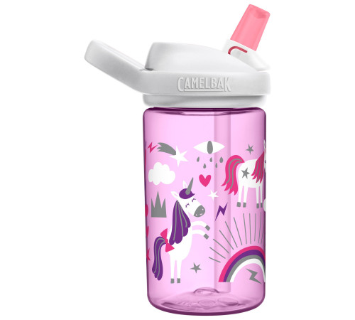 Пляшка CamelBak Eddy+ Kids 400ml рожева з єдинорігами Пляшка CamelBak Eddy+ Kids 400ml рожева з єдинорігами
