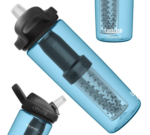 Пляшка CamelBak eddy+ LifeStraw 600ml голуба Пляшка CamelBak eddy+ LifeStraw 600ml голуба