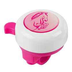 Дитячий сталевий пластиковий дзвіночок, діаметр 55 мм, біло-рожевий