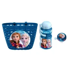 Велосипедний набір (синій): кошик, пляшка для води та дзвіночок FROZEN 2