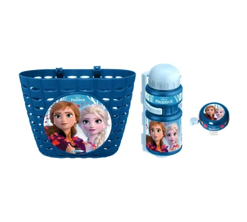 Велосипедний набір (синій): кошик, пляшка для води та дзвіночок FROZEN 2 Велосипедний набір (синій): кошик, пляшка для води та дзвіночок FROZEN 2