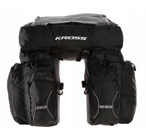 Велосипедна сумка на багажник Kross ROAMER TRIPLE 20л , чорна Велосипедна сумка на багажник Kross ROAMER TRIPLE 20л , чорна