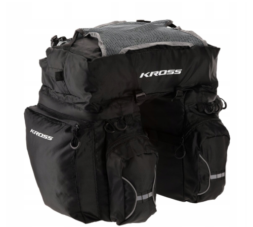 Велосипедна сумка на багажник Kross ROAMER TRIPLE 20л , чорна Велосипедна сумка на багажник Kross ROAMER TRIPLE 20л , чорна