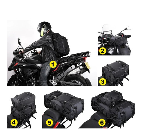 Сумка-рюкзак на багажник Rhinowalk Motorcycle MT21630 30 л, чорна