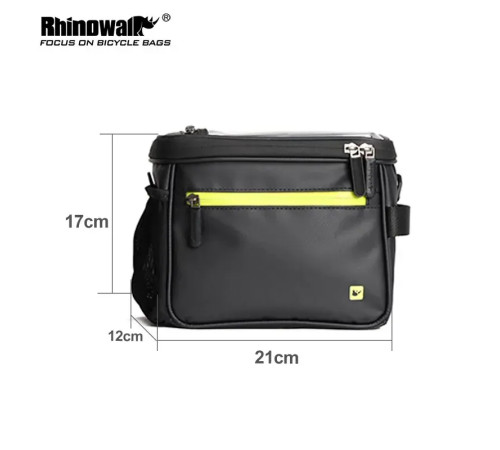 Сумка на кермо Rhinowalk Multifunctional RK18996T 4,5 л, чорно-зелена