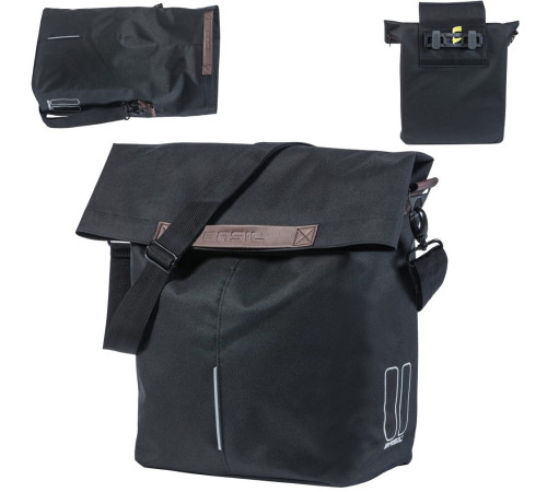 Сумка на багажник BASIL CITY SHOPPER 14-16 л, система гачок, чорна Сумка на багажник BASIL CITY SHOPPER 14-16 л, система гачок, чорна