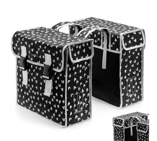 Подвійна сумка на багажник BASIL MARA XL 35 л, кріпиться ремінцями, водонепроникна, Heart Dots Подвійна сумка на багажник BASIL MARA XL 35 л, кріпиться ремінцями, водонепроникна, Heart Dots