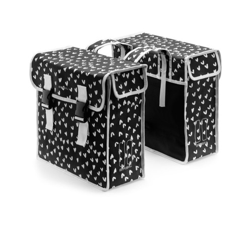 Подвійна сумка на багажник BASIL MARA XL 35 л, кріпиться ремінцями, водонепроникна, Heart Dots Подвійна сумка на багажник BASIL MARA XL 35 л, кріпиться ремінцями, водонепроникна, Heart Dots