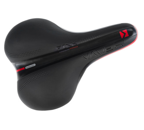 Сідло VADER VD1152G MTB чорно-червоне + хомут Сідло VADER VD1152G MTB чорно-червоне + хомут