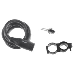 Велосипедний замок спіральний  TonyOn TY536 10х1500мм + чорне кріплення