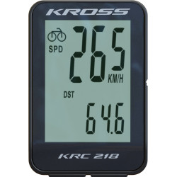 Велокомп'ютер дротовий  KROSS 218  18F чорно-сірий