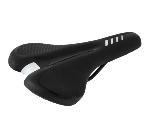 Сідло MTB Cross Selle Jet довжина-275мм, ширина-155мм + шлея, чорно-біле Сідло MTB Cross Selle Jet довжина-275мм, ширина-155мм + шлея, чорно-біле