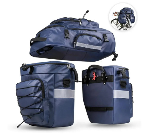 Велобаул 3-в-1 Rhinowalk Transformer X21606 65 л, чорний