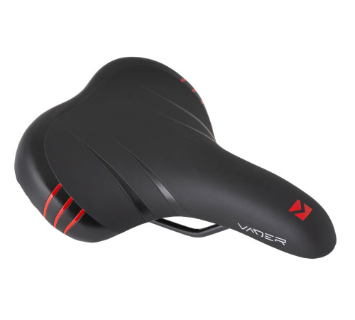 Сідло жіноче кросове MTB VADER VD1152 F-05, чорно-червоне Сідло жіноче кросове MTB VADER VD1152 F-05, чорно-червоне