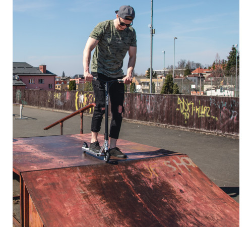 Дитячий самокат фрістайл inSPORTline Vulture чорно-білий