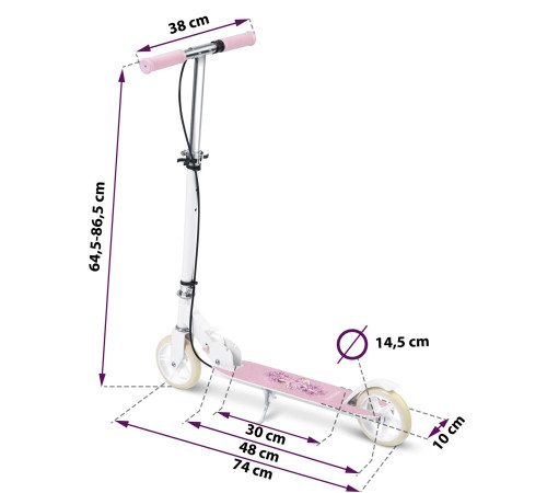 Самокат дитячий Ricokids Kodi біло-рожевий