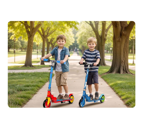 Дитячий самокат Ricokids Kodi блакитно-червоний