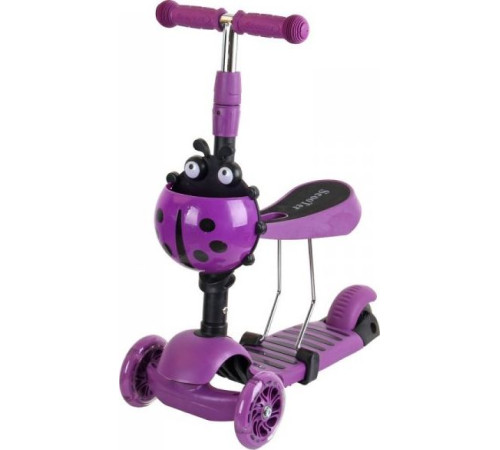 Дитячий самокат триколісний Enero Сонечко фіолетовий