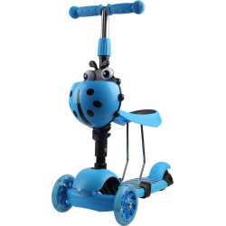 Дитячий самокат триколісний Enero Сонечко синій