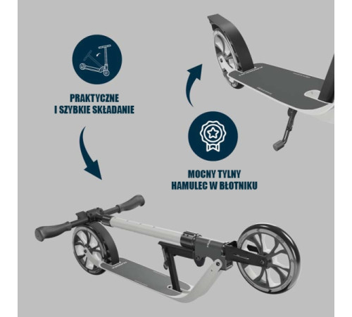 Самокат HUDORA BIGWHEEL Advanced 205 (14153) чорно-сірий