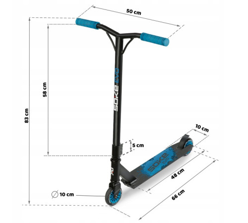Самокат трюковий SOKE EVO чорно-синій