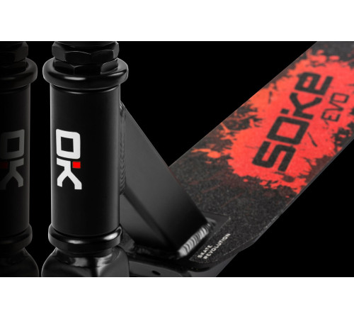 Самокат трюковий SOKE EVO чорно-червоний