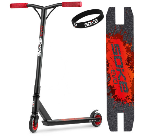 Самокат трюковий SOKE EVO чорно-червоний