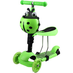 Дитячий самокат триколісний Enero Сонечко зелений