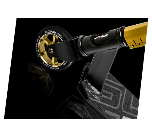 Самокат трюковий SOKE PRO золотисто-чорний