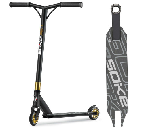 Самокат трюковий SOKE PRO золотисто-чорний