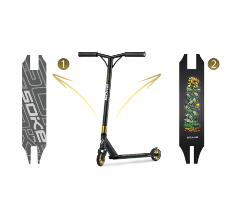 Самокат трюковий SOKE PRO золотисто-чорний
