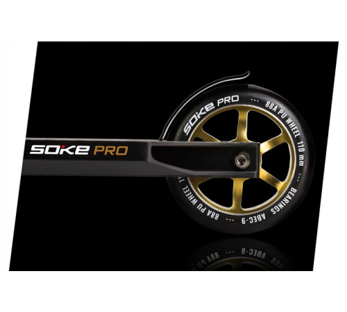 Самокат трюковий SOKE PRO золотисто-чорний