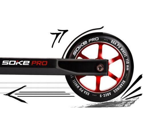 Самокат трюковий SOKE PRO червоний