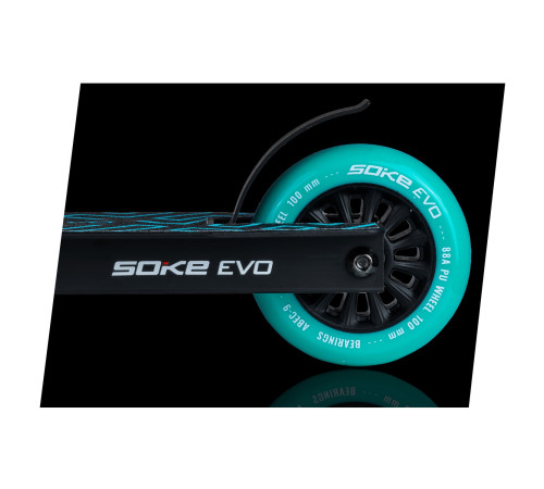 Самокат трюковий SOKE EVO чорно-бірюзовий