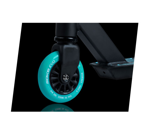 Самокат трюковий SOKE EVO чорно-бірюзовий