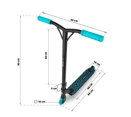 Самокат трюковий SOKE EVO чорно-бірюзовий
