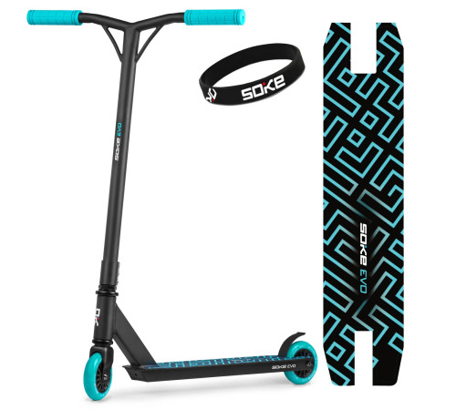 Самокат трюковий SOKE EVO чорно-бірюзовий