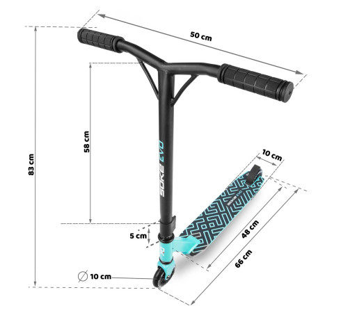 Самокат трюковий SOKE EVO бірюзово-чорний