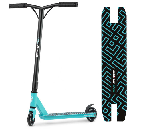 Самокат трюковий SOKE EVO бірюзово-чорний