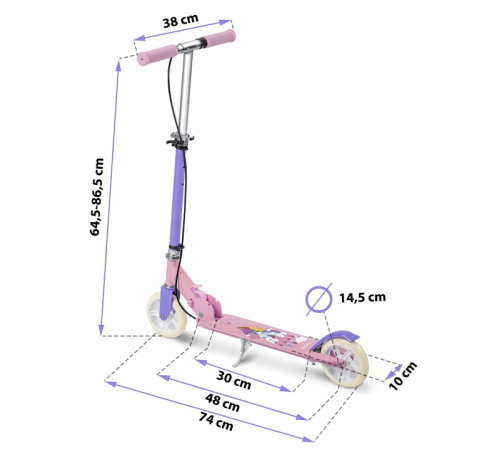 Дитячий самокат Ricokids Kodi Princess рожевий