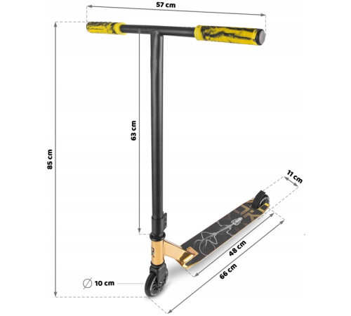 Самокат трюковий SOKE EVO чорно-золотистий