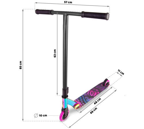 Самокат трюковий SOKE EVO чорно-фіолетовий