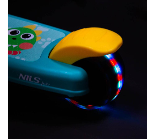 Самокат NILS FUN HLB16 динозавр Самокат NILS FUN HLB16 динозавр