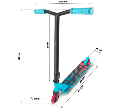 Самокат трюковий SOKE GO бірюзовий
