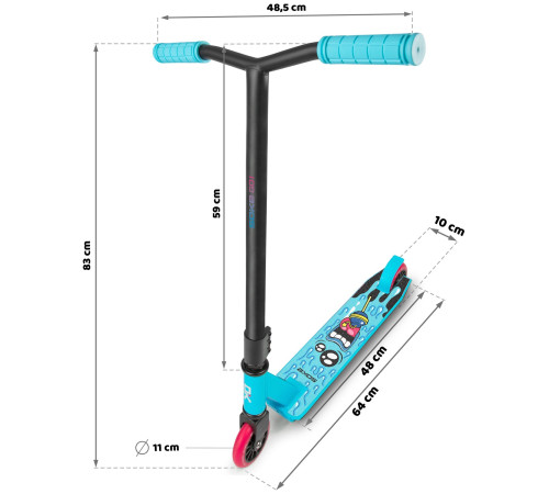 Самокат трюковий SOKE GO бірюзовий