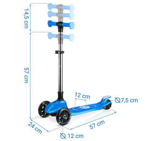 Самокат дитячий триколісний Ricokids Jelly синій